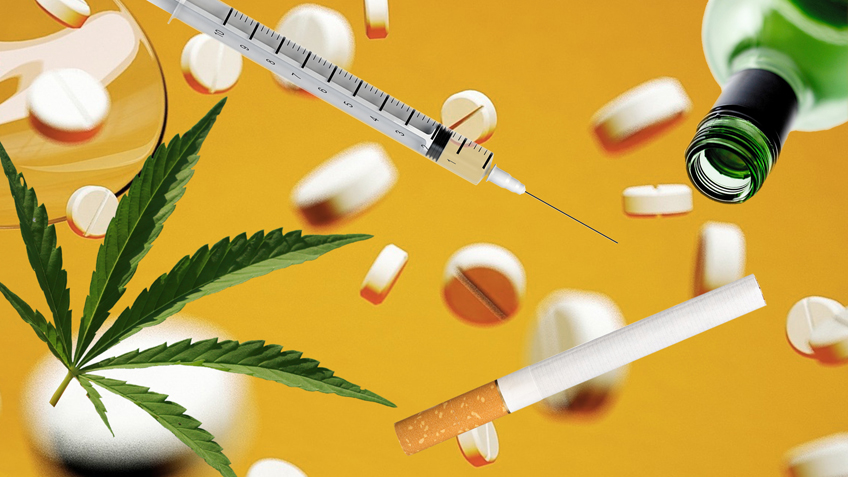 Drogen, das sind Zigratten und Alkohol, Cannabis und Tabletten